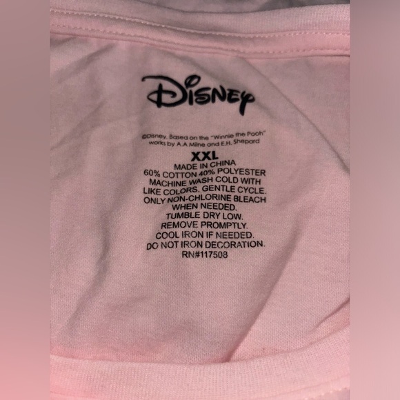 Disney Y2K Winnie The Pooh Piglet Tigger Eeyore Tee Shirt Cotton Pink Women XXL - Picture 4 of 5